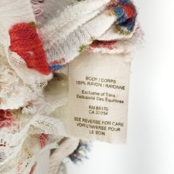 Free People | Floral Ruffle Racerback Tank Small - Picture 5 of 7